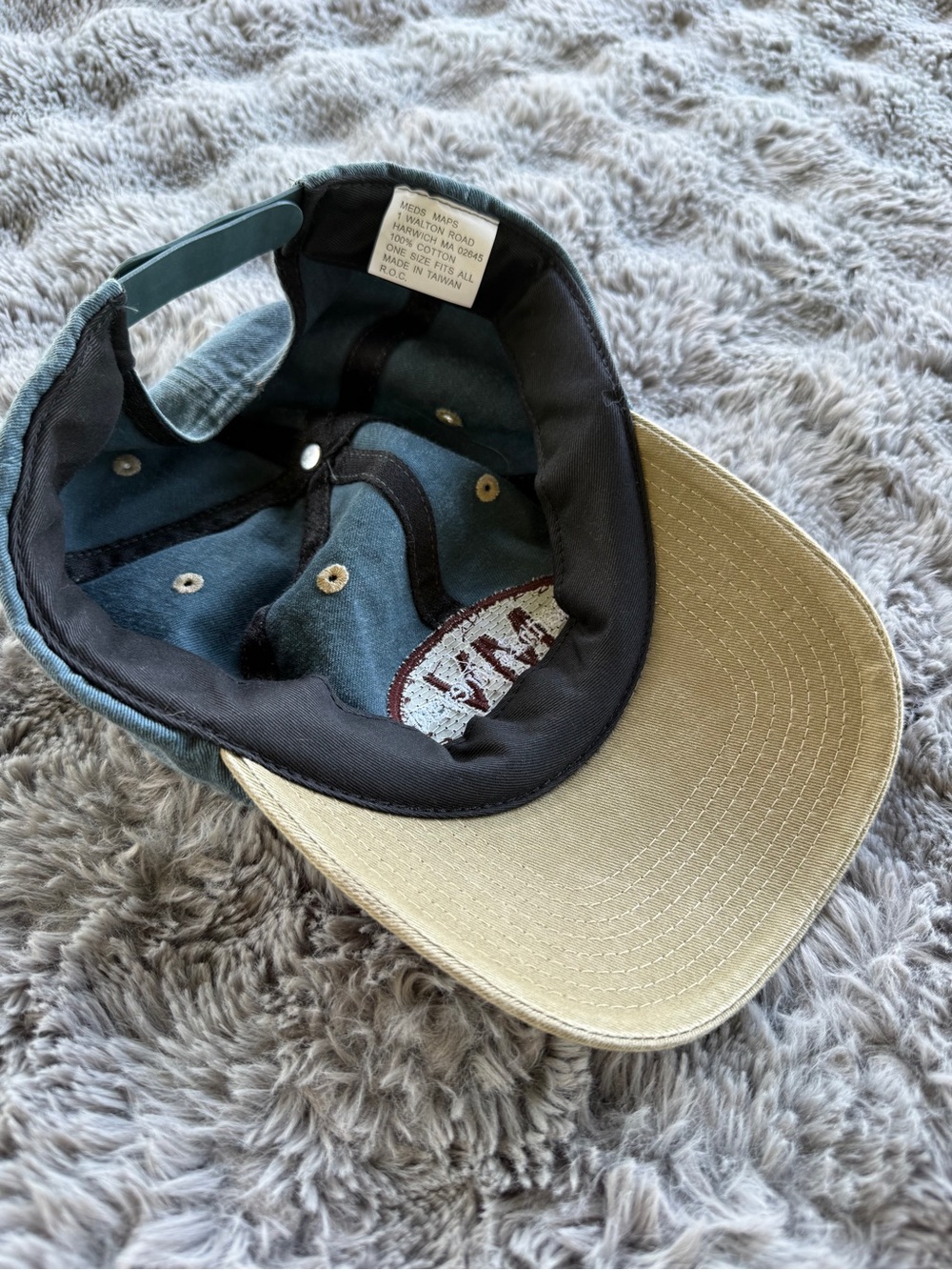Vintage 90's Martha's Vineyard Logo Baseball Cap - Teal & Khaki - Picture 3 of 4